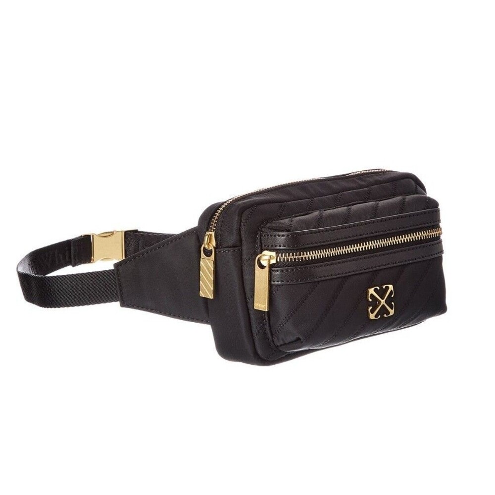 NWT Off-White Black Nylon Waist Sling Bag Belt Fanny Pack OWWB001S261001
